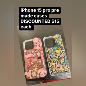 iPhone 15 pro handmade bling/junk case